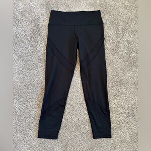 Aerie mesh cutout leggings, black, size L